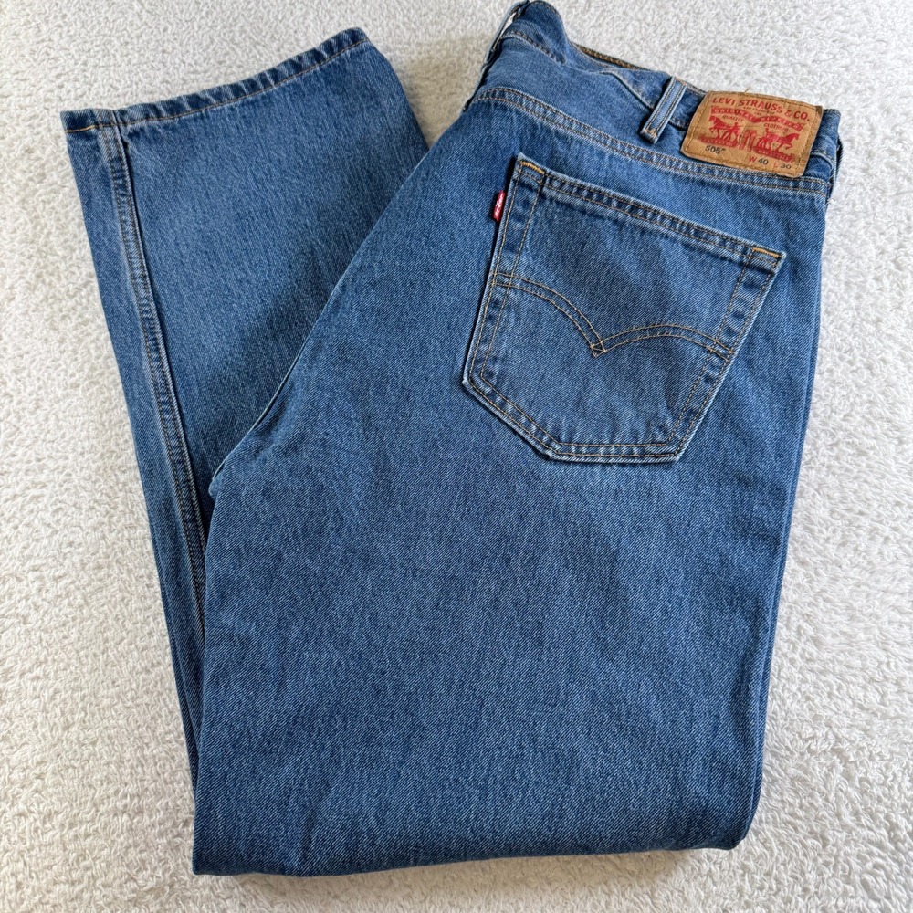 Levi's 505 Jeans Mens 40x30 Blue Excellent Straight Leg Regular Fit Denim 3025